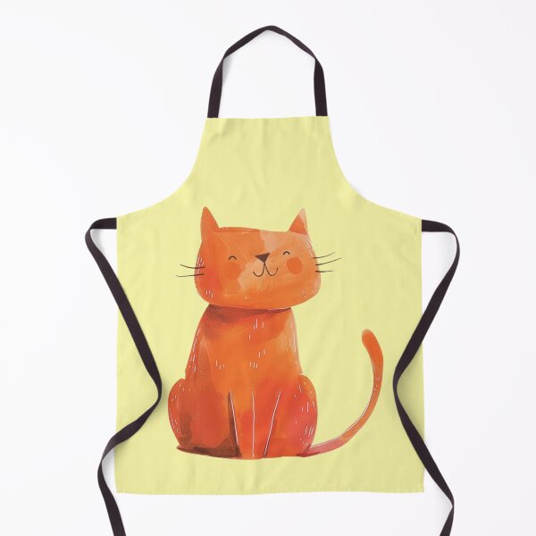 Item preview, Happy orange cat sitting with fine lines designed and sold by Mauswohn.
