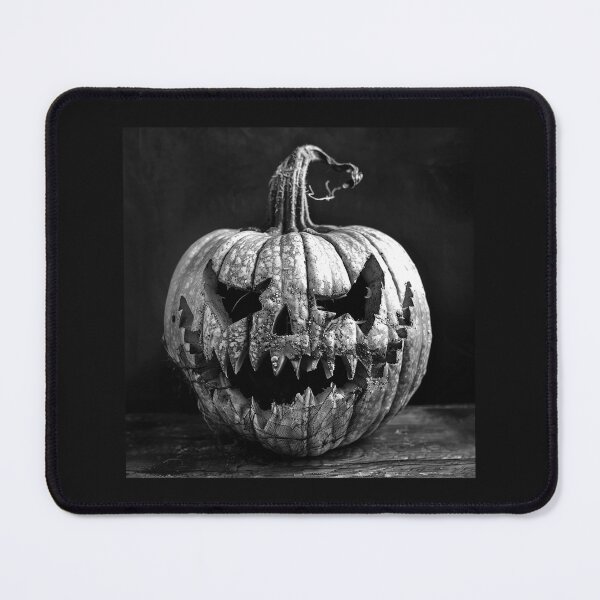 Item preview, Black and White Creepy Jack O Lantern Halloween Art designed and sold by inkoutninja.