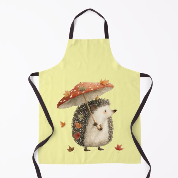 Item preview, A small hedgehog strolls with a fly agaric mushroom and an umbrella in the autumn wind. designed and sold by Mauswohn.