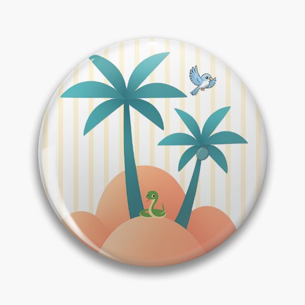 Item preview, Cute Tropical Island Adventure Clipart | Palm Trees, Bird, Crab & Snake Cartoon Scene designed and sold by FUSION STUDIO.