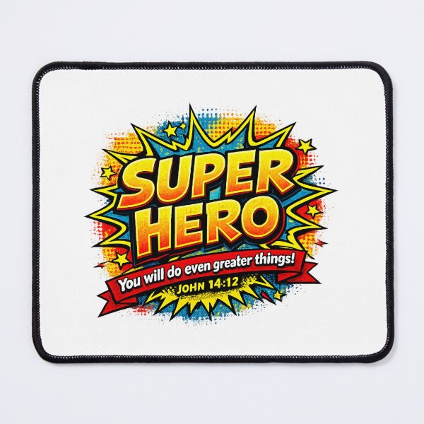 Item preview, Super Hero you will do even Greater things John 14:12 Christian Cartoon and Comic book designed and sold by FTLOG.