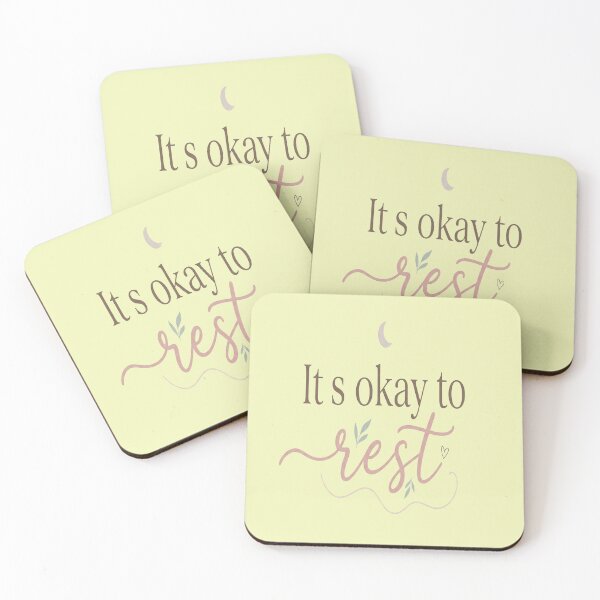 Item preview, It’s Okay To Rest Mental Health Self Care Reminder Relaxation Quote design designed and sold by Soft Strength Studio.