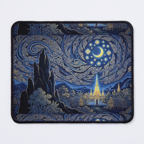 Item preview, The Thai Starry Night - Traditional Asian Art Reimagined designed and sold by SIAM MERMAID.