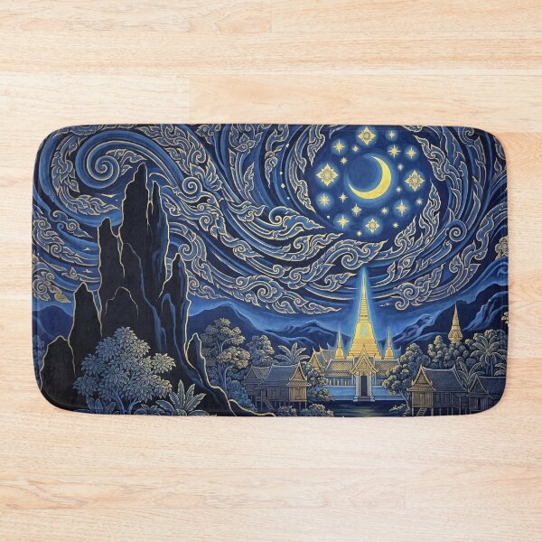 Item preview, The Thai Starry Night - Traditional Asian Art Reimagined designed and sold by SIAM MERMAID.