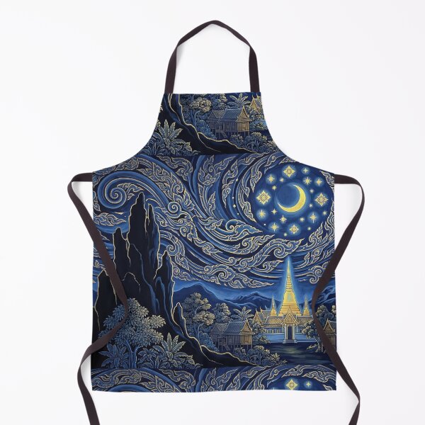Item preview, The Thai Starry Night - Traditional Asian Art Reimagined designed and sold by SIAM MERMAID.