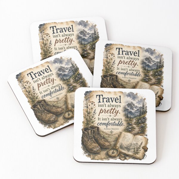 Item preview, Travel Isn't Always Pretty Adventure Quote designed and sold by Candlelit Catastrophes.