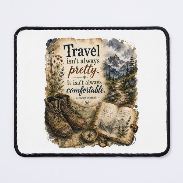Item preview, Travel Isn't Always Pretty Adventure Quote designed and sold by Candlelit Catastrophes.
