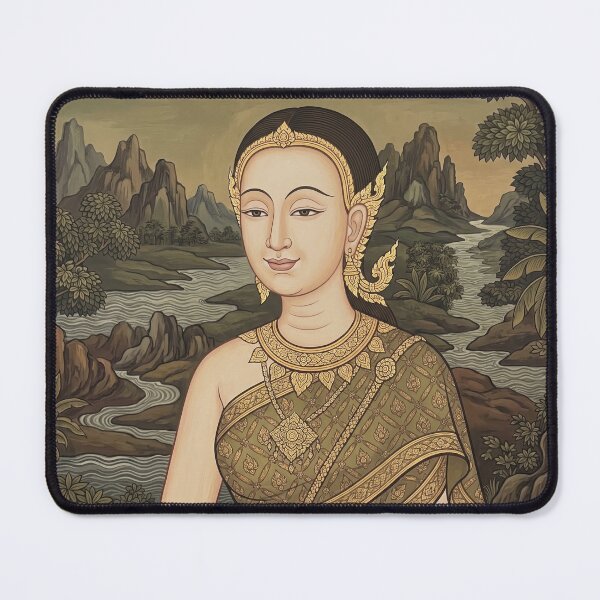 Item preview, Thai Mona Lisa - Traditional Asian Art Reimagined designed and sold by SIAM MERMAID.