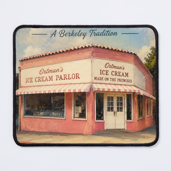 Item preview, Ortman's Ice Cream Parlor – Solano Avenue, Berkeley California poster designed and sold by PIXEL POP DESIGNS - Beyond the Norm!.
