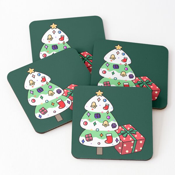 Item preview, Cute Kawaii Christmas Tree and Red Gift Box Illustration designed and sold by ubborn.