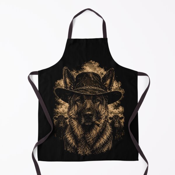 Item preview, German Shepherd Western | Cowboy Dog Smoking designed and sold by Funny Vintage Stickers And T-Shirts.