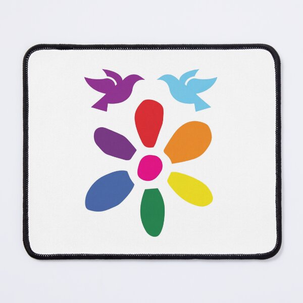 Item preview, Retro Pride Rainbow Flower LGBTQ Peace Doves Art designed and sold by ANJ Designs.