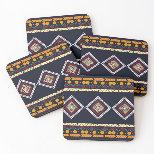Item preview, Tribal Ethnic Boho Diamond Pattern – Dark Aztec Geometric Repeat Design designed and sold by 555Design.