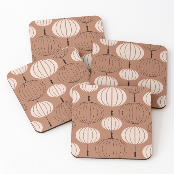 Item preview, Earth Tone Cream Art Deco Paper Lantern Pattern designed and sold by DEC02.