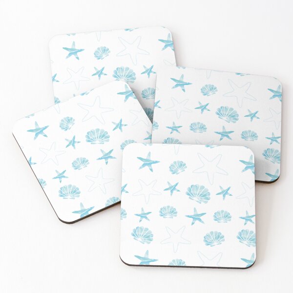 Item preview, Blue Seashell & Starfish Pattern designed and sold by Lumi-Marine.