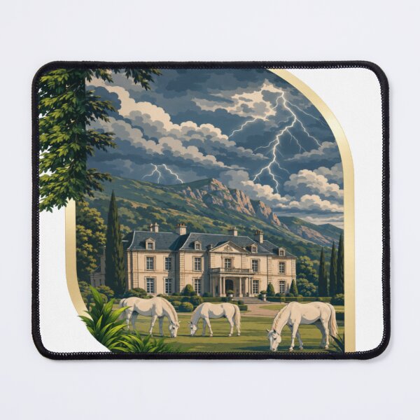 Item preview, RAY White Horses | Elegant Horse Landscape Storm Art designed and sold by RAYapparel.