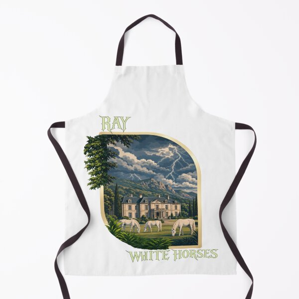 Item preview, RAY White Horses | Elegant Horse Landscape Storm Art designed and sold by RAYapparel.