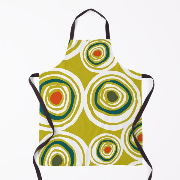 Item preview, Mid-Century Modern Olive-Green Abstract Circles Pattern designed and sold by DEC02.
