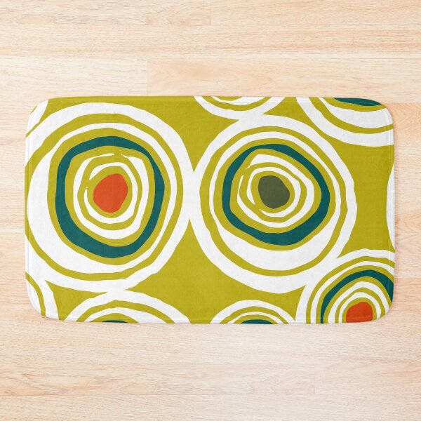 Item preview, Mid-Century Modern Olive-Green Abstract Circles Pattern designed and sold by DEC02.