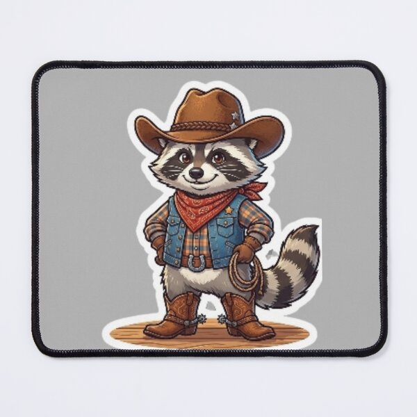 Item preview, Cute Cowboy Raccoon Sticker designed and sold by UniqueDesigningshop .