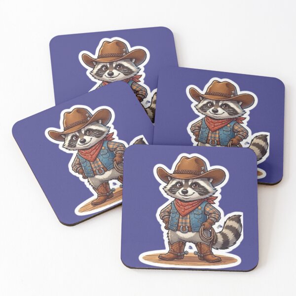 Item preview, Cute Cowboy Raccoon Sticker designed and sold by UniqueDesigningshop .