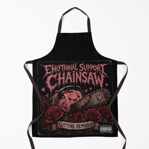 Item preview, Emotional Support Chainsaw: Cutting Remarks Falbum | Funny Parody Heavy Metal Album Cover designed and sold by RockyLambda.