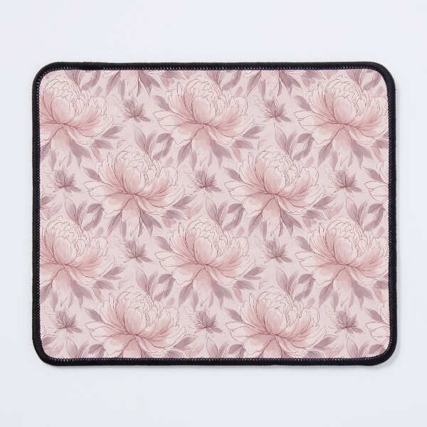 Item preview, Soft Peony Bloom Pink Line Art Pattern designed and sold by SplashTastic.