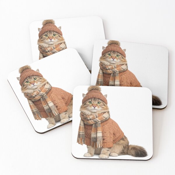 Item preview, Cozy Cat Wearing Fall Clothing designed and sold by Giddy Bear Gifts.