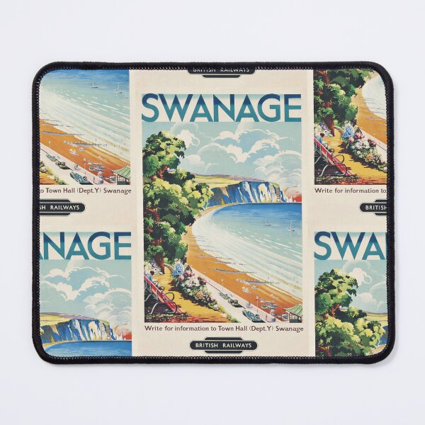 Item preview, Swanage Coastal Seaside Town Cliffs And Beach Travel Poster : Railway Advertisement designed and sold by artofuniverse.