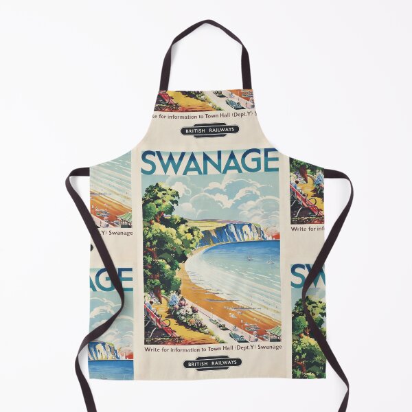 Item preview, Swanage Coastal Seaside Town Cliffs And Beach Travel Poster : Railway Advertisement designed and sold by artofuniverse.