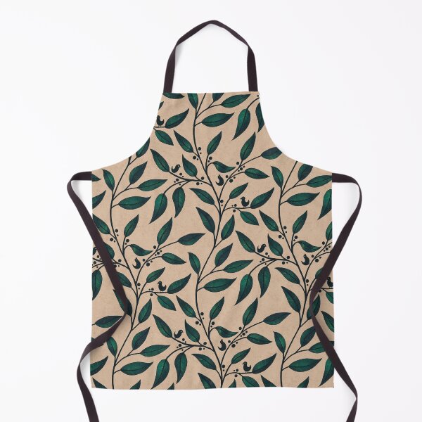 Item preview, Glossy green leaves, among which small black birds sit searching for small black berries. designed and sold by Sonja Birkelbach.