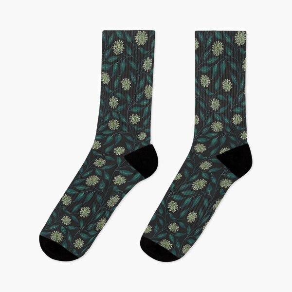 Item preview, Fantasy plants with glossy green leaves against a matte black background designed and sold by Sonja Birkelbach.