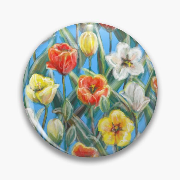 Item preview, Pattern: tulips foliage blue designed and sold by Frida Andreasson.