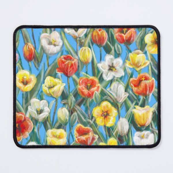 Item preview, Pattern: tulips foliage blue designed and sold by Frida Andreasson.