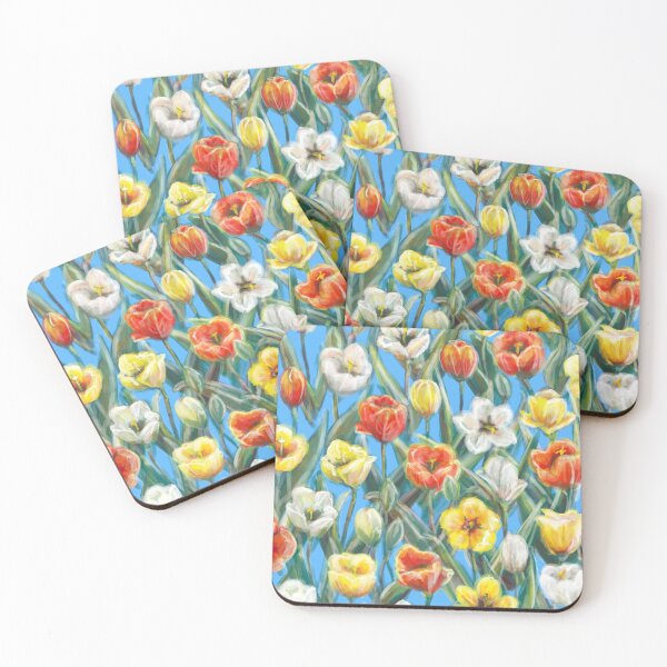 Item preview, Pattern: tulips foliage blue designed and sold by Frida Andreasson.