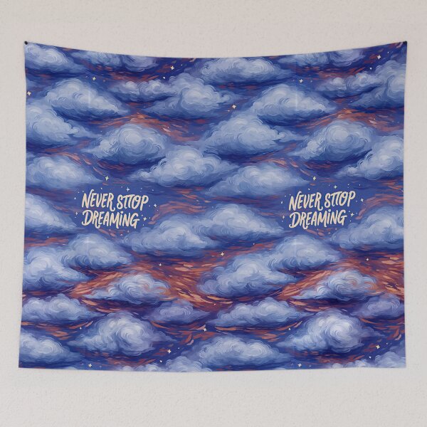 Item preview, Dark Blue Cloudy Night Sky Never Stop Dreaming designed and sold by Piotrek0001.
