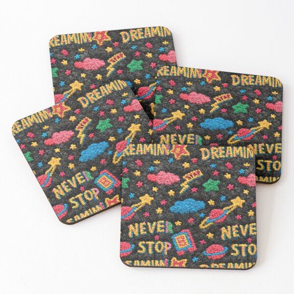 Item preview, Neon Space Planets and Stars Never Stop Dreaming designed and sold by Piotrek0001.