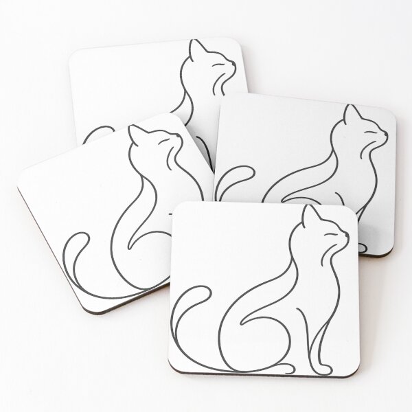 Item preview, Minimalist cat line art elegant dlack feline silhouette designed and sold by ARIN2550.