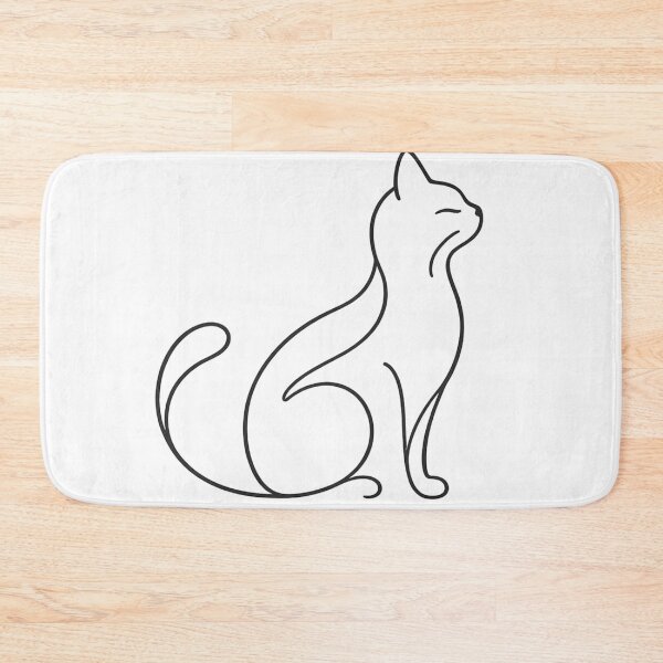 Item preview, Minimalist cat line art elegant dlack feline silhouette designed and sold by ARIN2550.