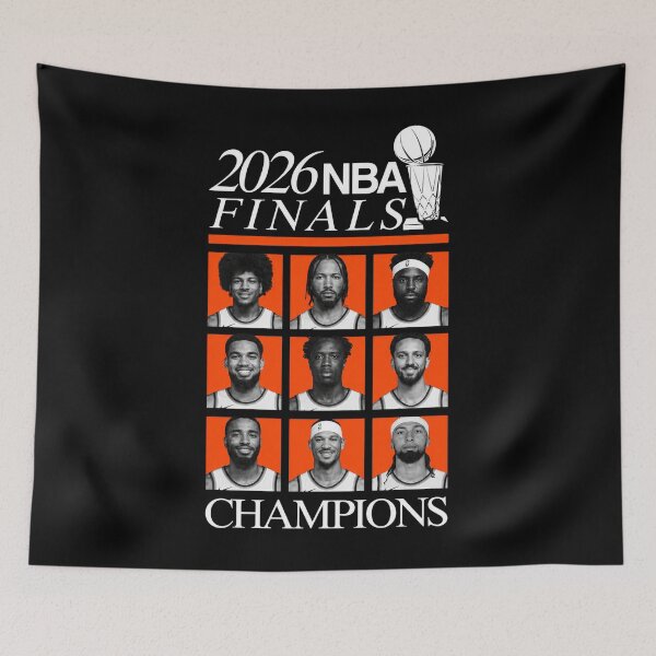 Artikelvorschau, OG Anunoby, Jalen Brunson, New York Knicks Weltmeister 2026, Jalen Brunson Josh Hart OG Anunoby KAT Karl-Anthony Towns Orange – New York Knicks entworfen und verkauft von Holdmera.
