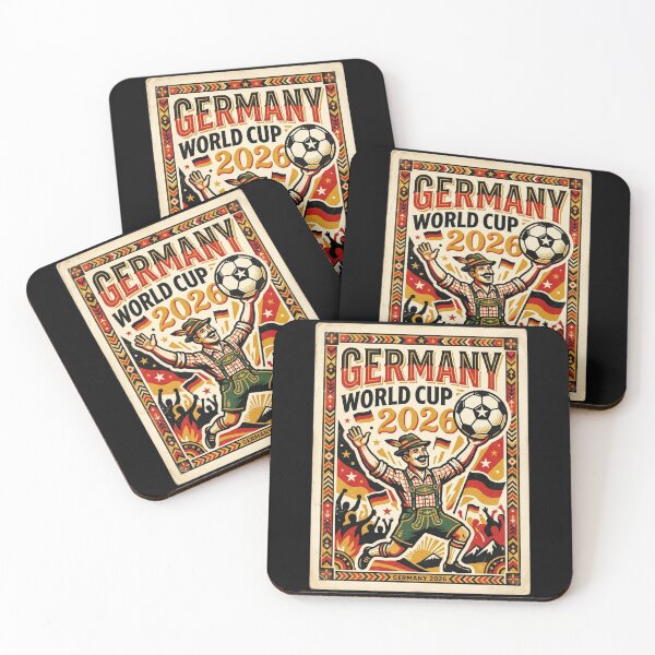 Item preview, Germany World Cup 2026 Bávaro Poster — Vintage Red and Gold Football designed and sold by David Mateo ArtWorks.