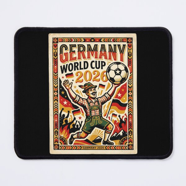 Item preview, Germany World Cup 2026 Bávaro Poster — Vintage Red and Gold Football designed and sold by David Mateo ArtWorks.