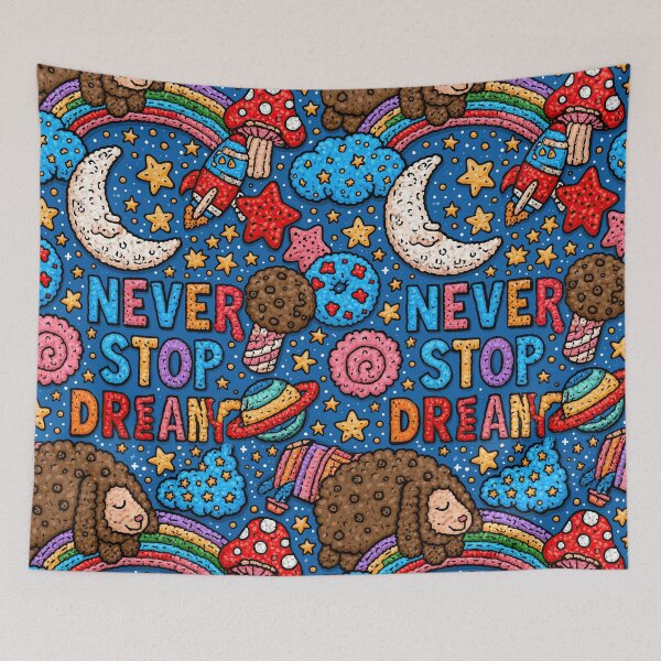 Item preview, Psychedelic Doodle Art and Clouds Never Stop Dreaming designed and sold by Piotrek0001.