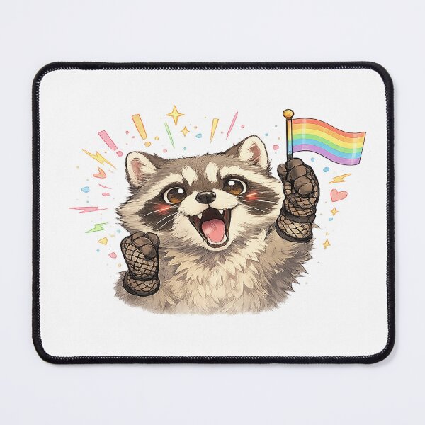 Item preview, Rainbow Raccoon Pride Sticker | Cute LGBTQ Raccoon Holding Pride Flag | Gay Pride Animal Art Gift designed and sold by ArtByTripti.