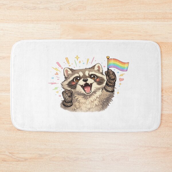 Item preview, Rainbow Raccoon Pride Sticker | Cute LGBTQ Raccoon Holding Pride Flag | Gay Pride Animal Art Gift designed and sold by ArtByTripti.