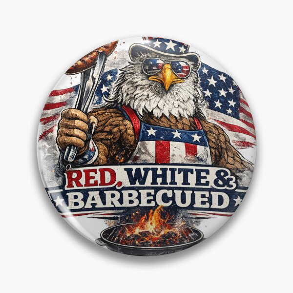 Item preview, Red, White & Barbecued | Funny Patriotic BBQ Eagle Shirt designed and sold by LegacyForge.
