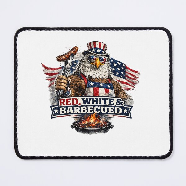 Item preview, Red, White & Barbecued | Funny Patriotic BBQ Eagle Shirt designed and sold by LegacyForge.