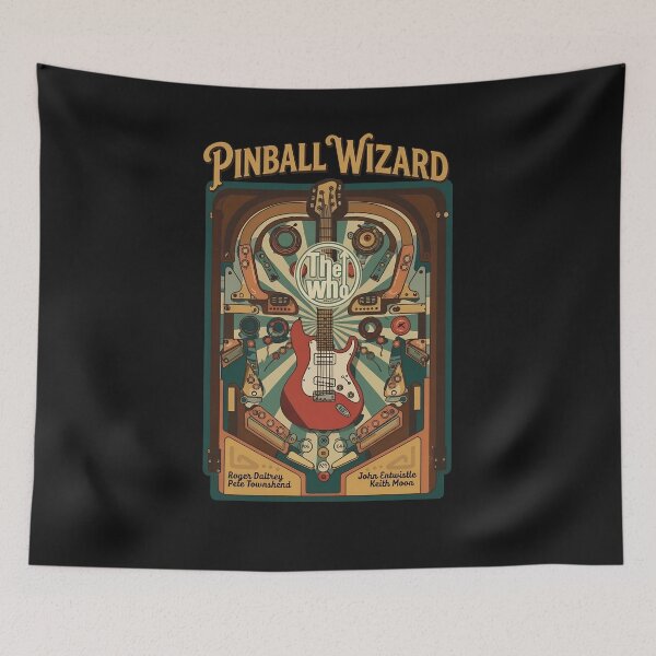 Item preview, Wizard Pinball Machine Retro Music Graphic designed and sold by DoodleVerseDark.