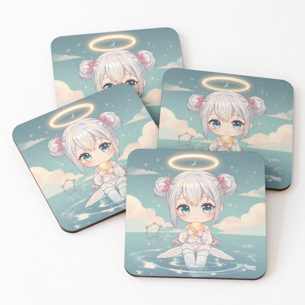 Item preview, Chibi Cancer Zodiac Girl Sticker — Kawaii Astrology Anime Moon Water Sign Art designed and sold by Cosmic Zodiac Studio.