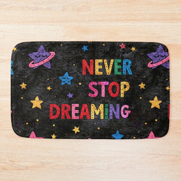 Item preview, Colorful Neon Stars on Black Background Never Stop Dreaming designed and sold by Piotrek0001.